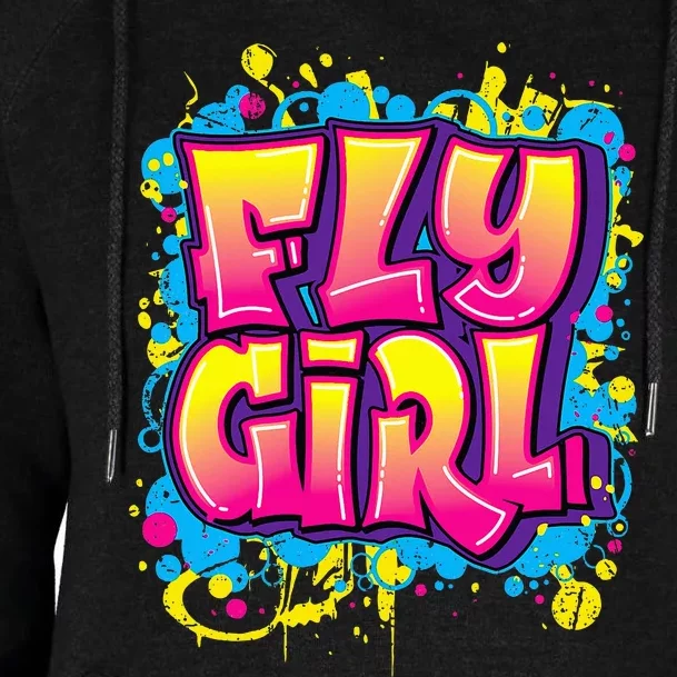 Fly Girl Hip Hop 80s 90s Dance Bgirl Urban Graffiti Style Womens Funnel Neck Pullover Hood