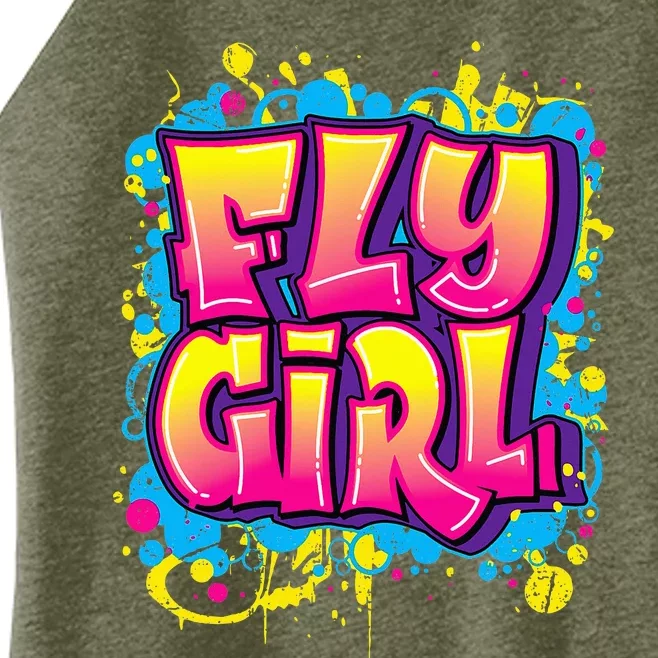 Fly Girl Hip Hop 80s 90s Dance Bgirl Urban Graffiti Style Women’s Perfect Tri Rocker Tank