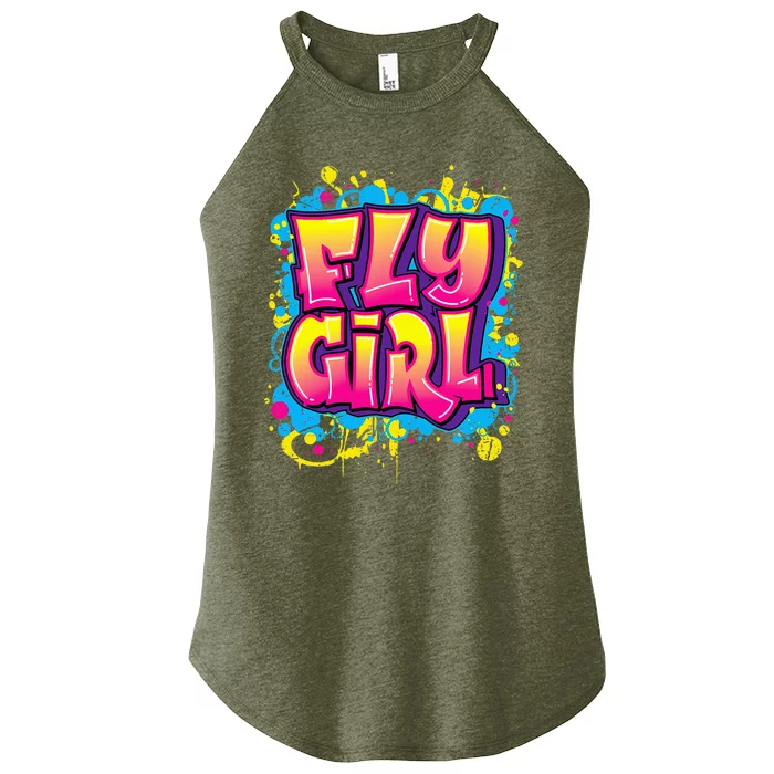 Fly Girl Hip Hop 80s 90s Dance Bgirl Urban Graffiti Style Women’s Perfect Tri Rocker Tank