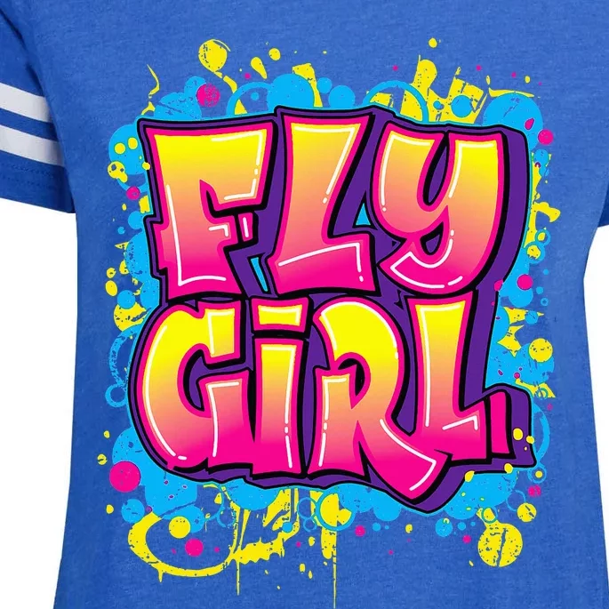 Fly Girl Hip Hop 80s 90s Dance Bgirl Urban Graffiti Style Enza Ladies Jersey Football T-Shirt