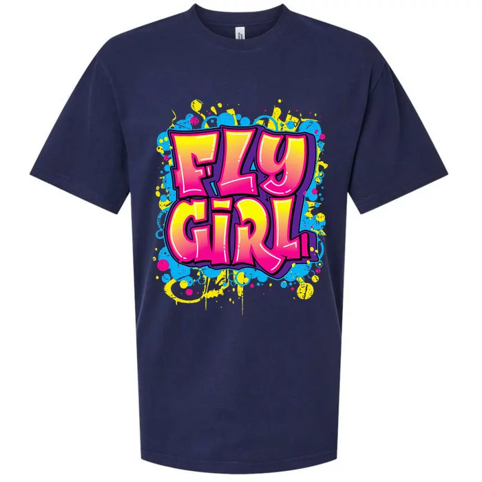 Fly Girl Hip Hop 80s 90s Dance Bgirl Urban Graffiti Style Sueded Cloud Jersey T-Shirt