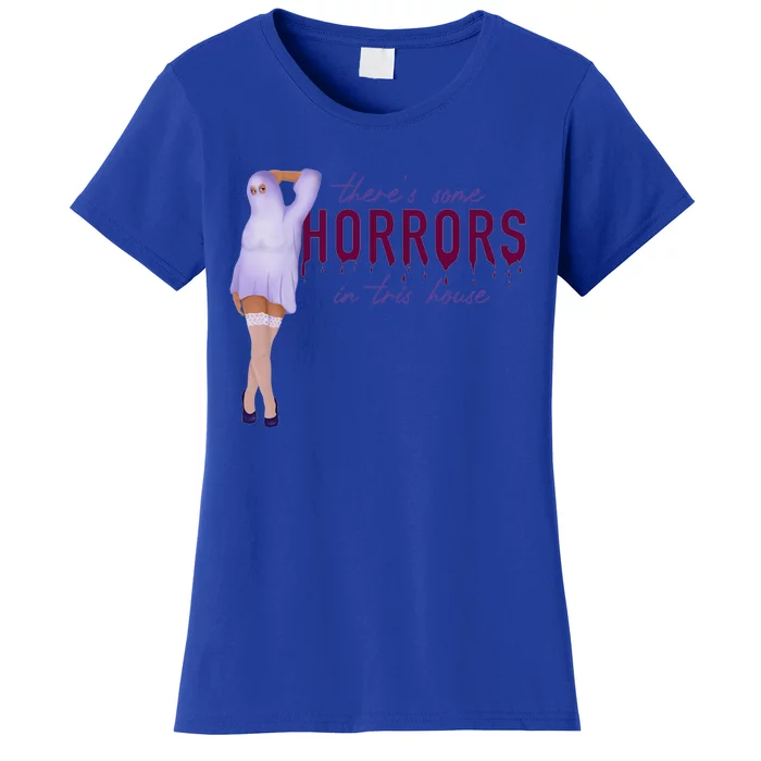 Funny Ghost Halloween Theres Some Horrors In House Vibe Gift Women's T-Shirt