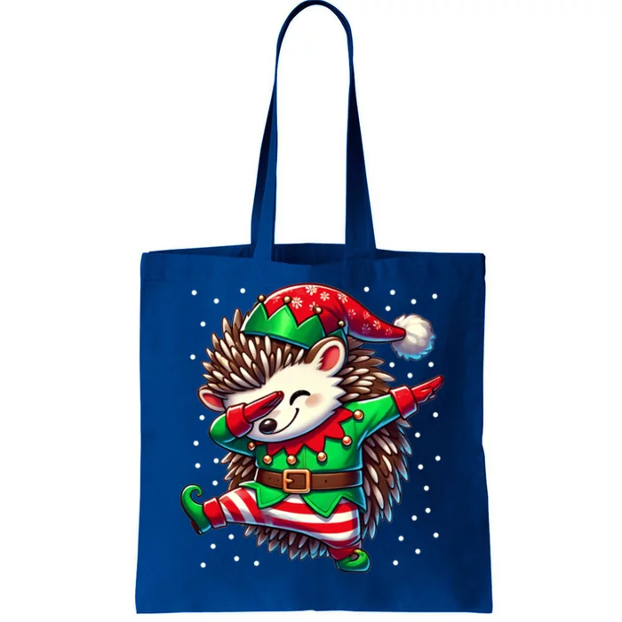 Funny Gift Hedgehog Lover Christmas Hedgehog Elf Tote Bag