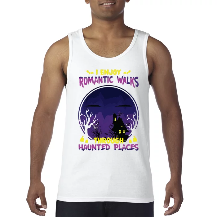 Funny Ghost Hunting Romantic Walk Paranormal Halloween Tank Top