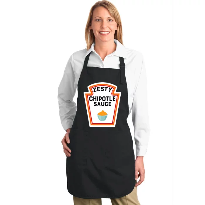 Funny Group Halloween Costume Chipotle Sauce Group Condiment Full-Length Apron With Pocket