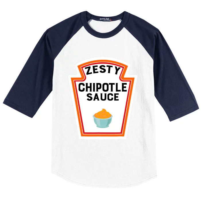 Funny Group Halloween Costume Chipotle Sauce Group Condiment Baseball Sleeve Shirt