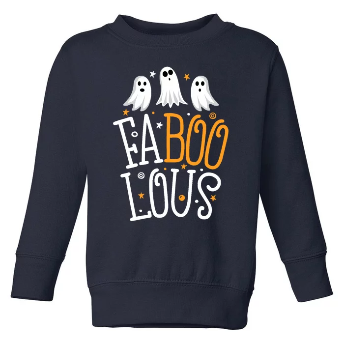 Faboolous Ghost Halloween Funny Boo Crew Pun Toddler Sweatshirt