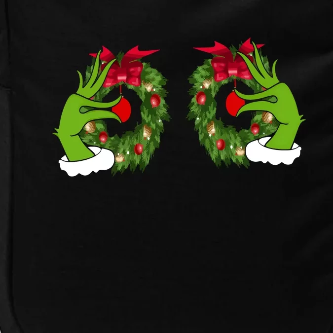 Funny Grinch Hands Is On The Breast Christmas Impact Tech Backpack