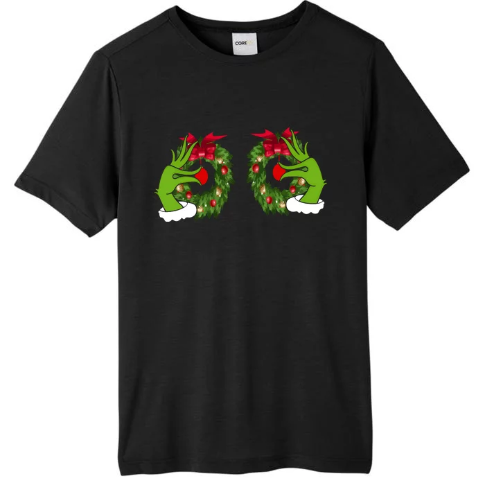 Funny Grinch Hands Is On The Breast Christmas ChromaSoft Performance T-Shirt