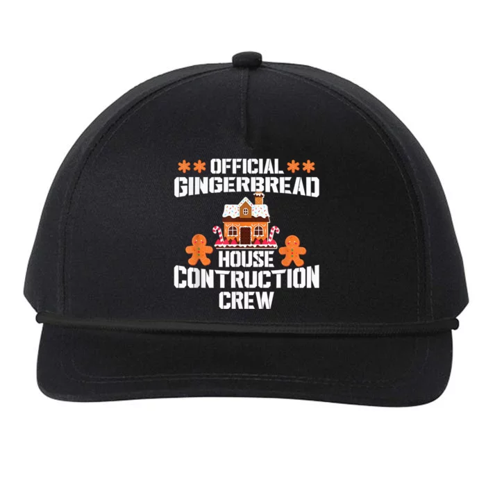 Funny Gingerbread House Construction Crew Christmas Cookie Snapback Five-Panel Rope Hat