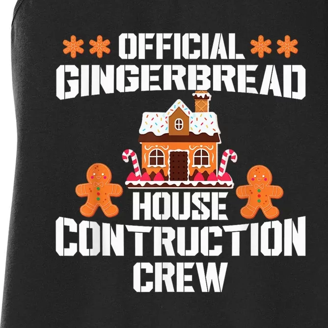 Funny Gingerbread House Construction Crew Christmas Cookie Women's Racerback Tank