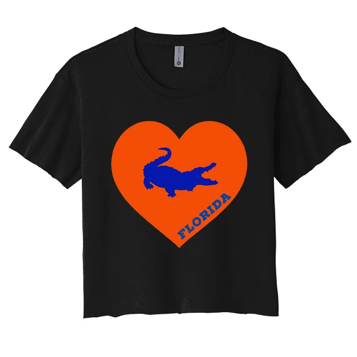 Florida Gator Heart Pillow Bag Women's Crop Top Tee