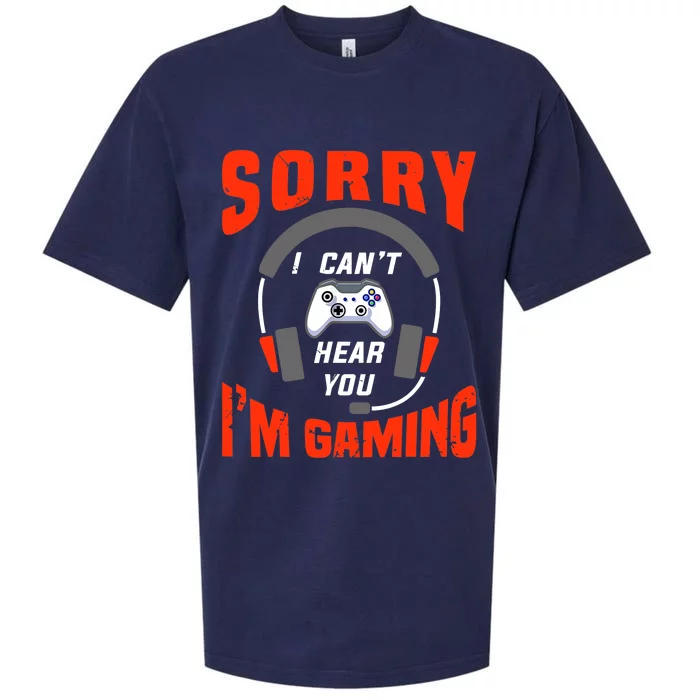 Funny Gamer Headset I Can't Hear You I'm Gaming Sueded Cloud Jersey T-Shirt