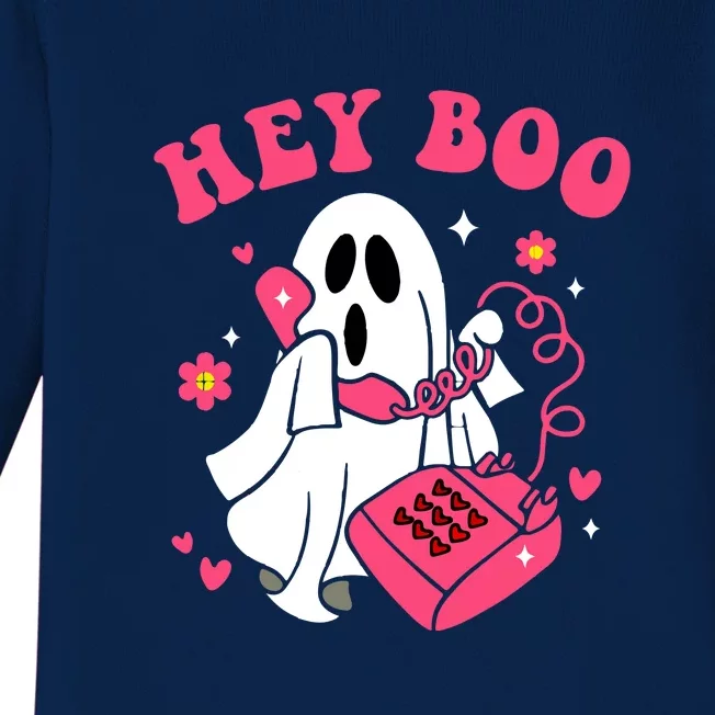 Funny Ghost Halloween Women Hey Boo Scream You Hang Up Gift Baby Long Sleeve Bodysuit