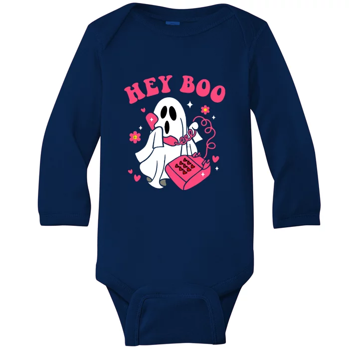 Funny Ghost Halloween Women Hey Boo Scream You Hang Up Gift Baby Long Sleeve Bodysuit