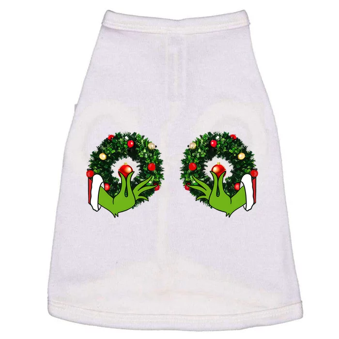 Funny Grinchmas Hands Christmas Adult Boobs Funny Sex Joke Doggie Tank