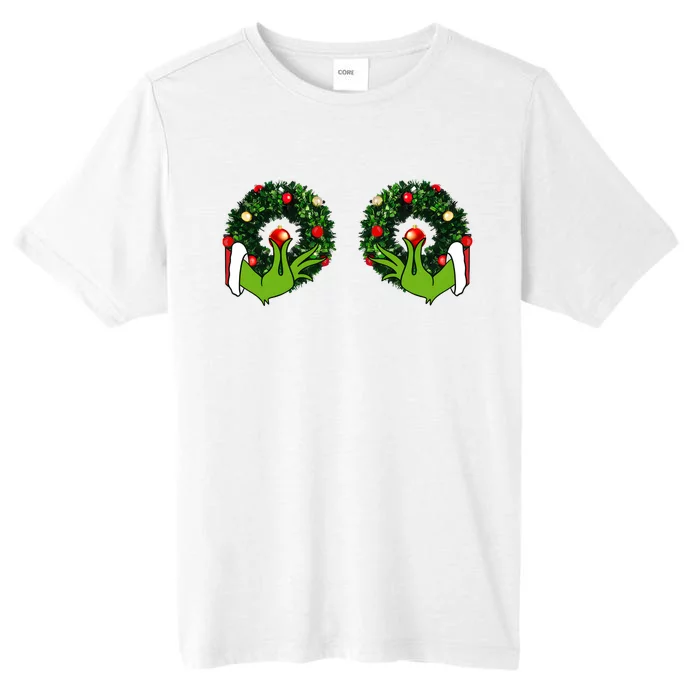 Funny Grinchmas Hands Christmas Adult Boobs Funny Sex Joke ChromaSoft Performance T-Shirt