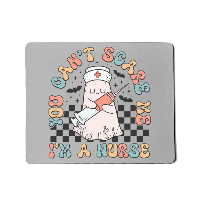 Funny Groovy Halloween You Cant Scare Me Im A Nurse Outfit Funny Gift Mousepad