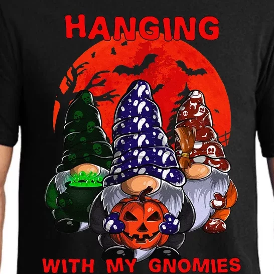 Funny Gnome Halloween Hanging With My Gnomies Pajama Set