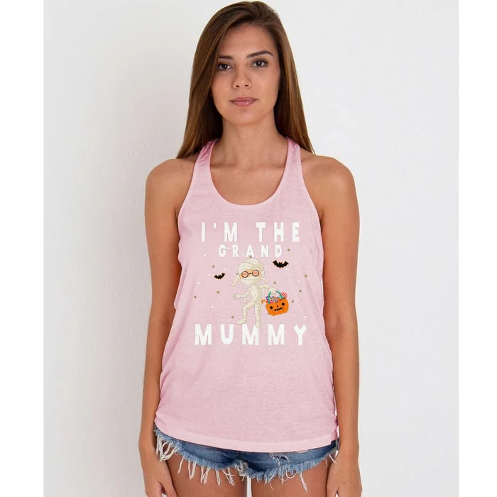 Funny Grandma Halloween Im The Grand Mummy Women's Knotted Racerback Tank