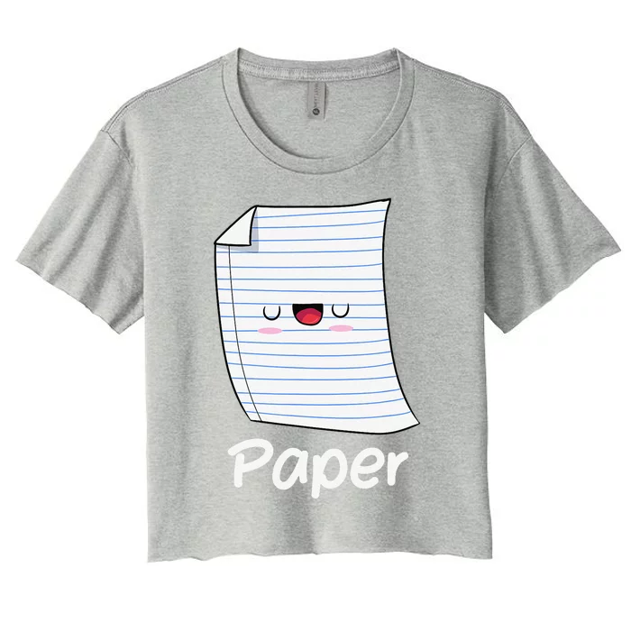 Funny Group Halloween Outfit Rock Paper Scissors Costume Women's Crop Top Tee