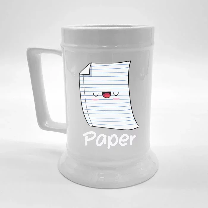 Funny Group Halloween Outfit Rock Paper Scissors Costume Front & Back Beer Stein