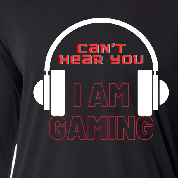 Funny Gamer Headset I Can't Hear You I'm Gaming Cooling Performance Long Sleeve Crew