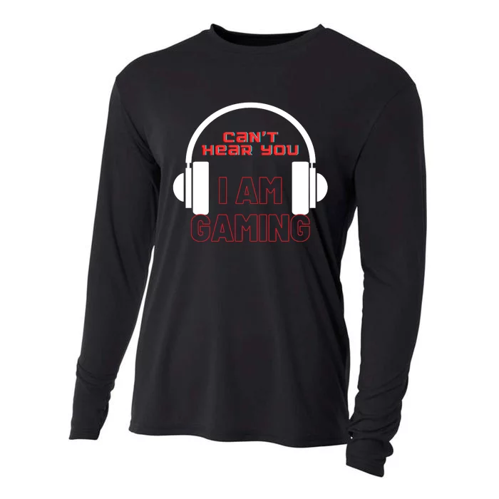 Funny Gamer Headset I Can't Hear You I'm Gaming Cooling Performance Long Sleeve Crew