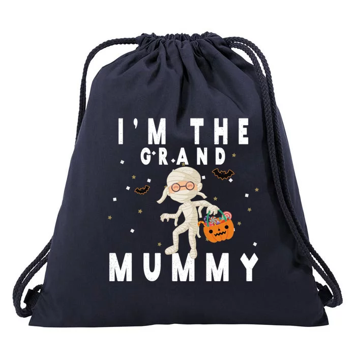 Funny Grandma Halloween Cute Gift IM The Grand Mummy Gift Drawstring Bag