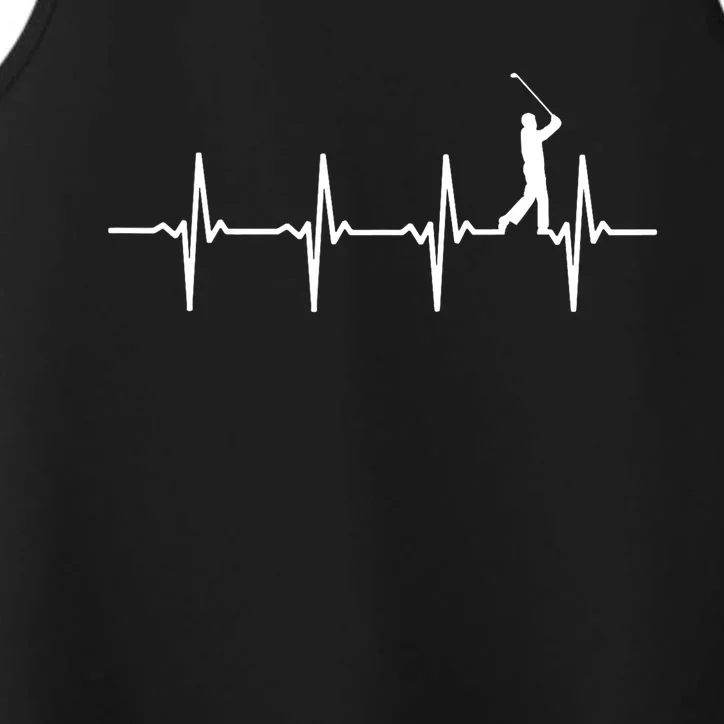 Funny Golf Heartbeat For Golfers Gift Performance Tank