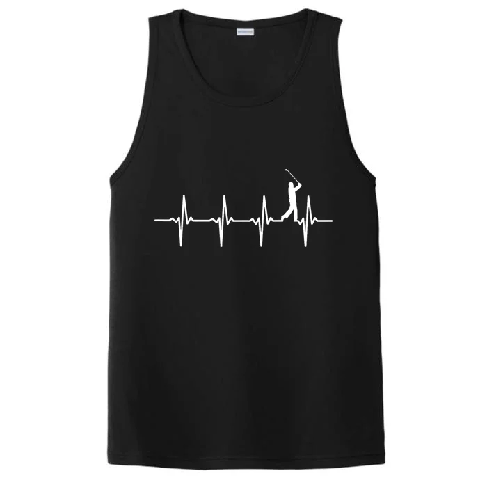 Funny Golf Heartbeat For Golfers Gift Performance Tank