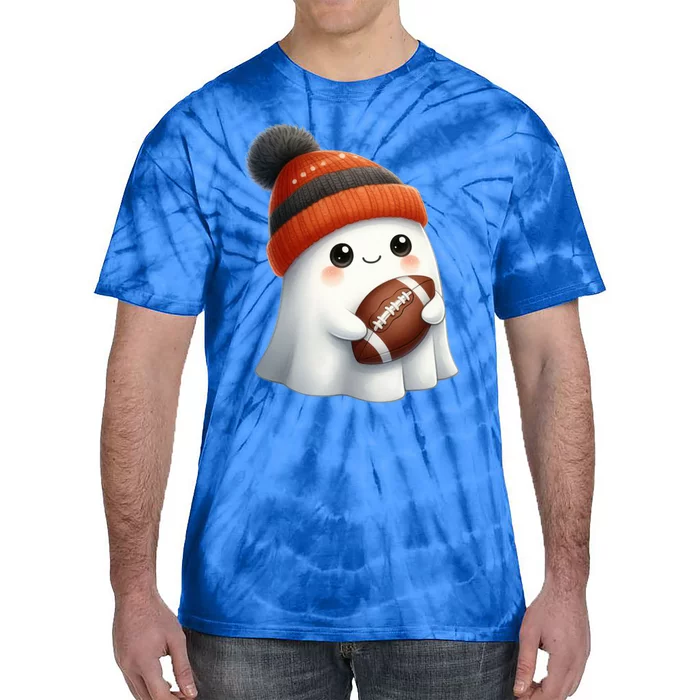 Football Ghost Halloween Party Costume Gift Tie-Dye T-Shirt