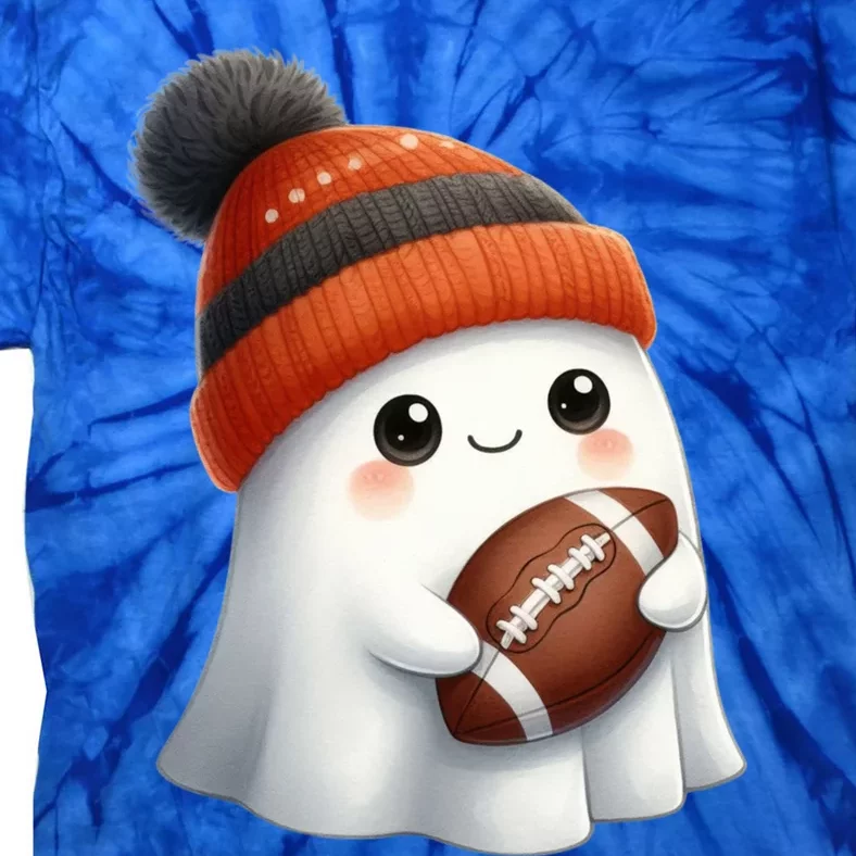 Football Ghost Halloween Party Costume Gift Tie-Dye T-Shirt