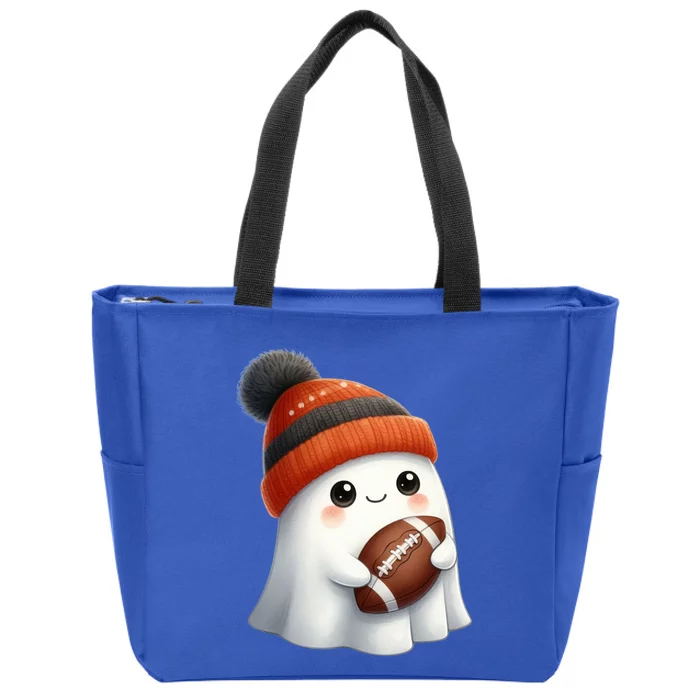 Football Ghost Halloween Party Costume Gift Zip Tote Bag