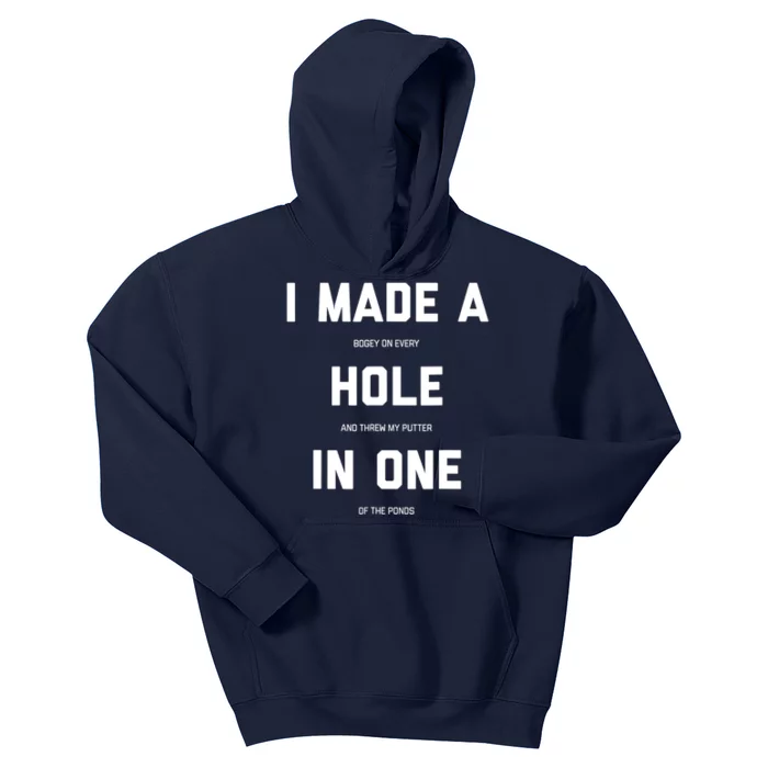 Funny Golf Hole In One Golf Gag Gifts Kids Hoodie