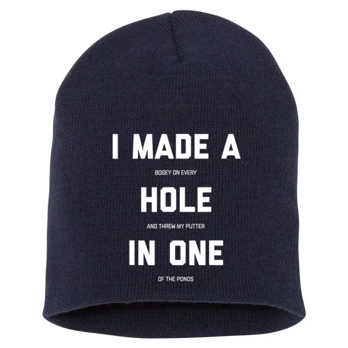 Funny Golf Hole In One Golf Gag Gifts Short Acrylic Beanie