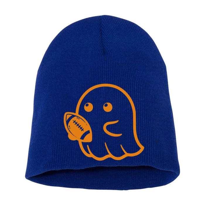 Football Ghost Halloween Sports Autumn Fall Cute Gift Short Acrylic Beanie