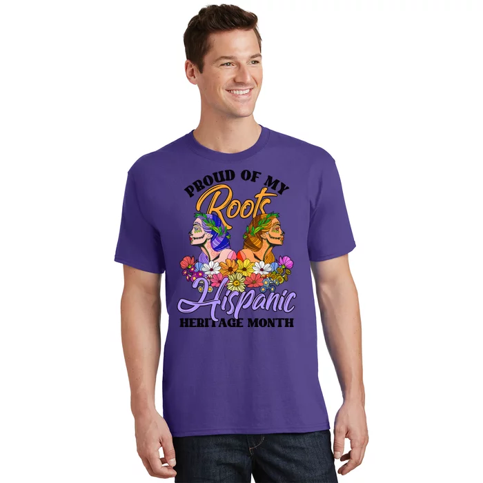 Floral Girls Hispanic Heritage Month Proud Of My Roots T-Shirt