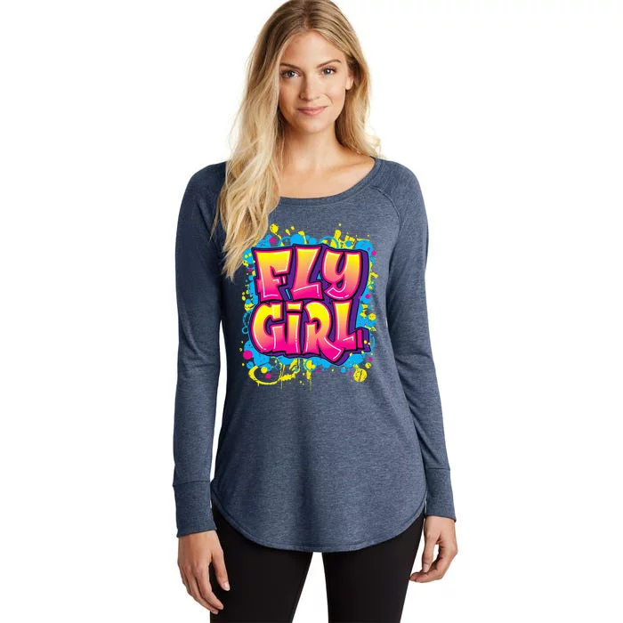 Fly Girl Hip Hop 80s 90s Dance Bgirl Urban Graffiti Style Women's Perfect Tri Tunic Long Sleeve Shirt