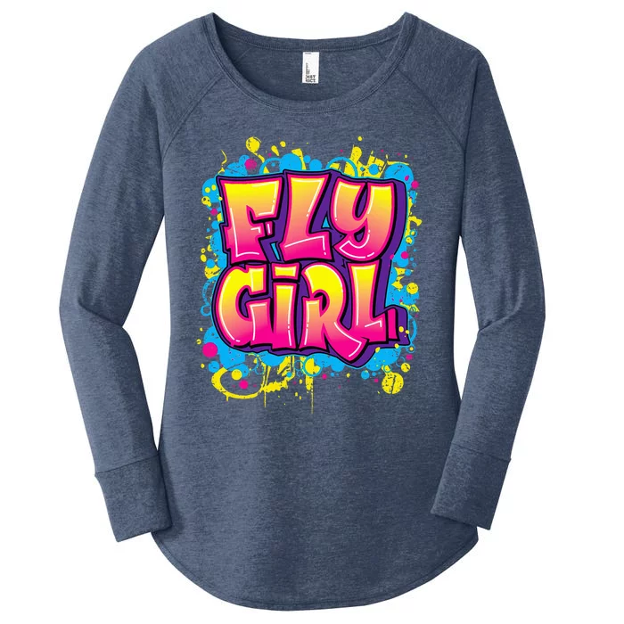 Fly Girl Hip Hop 80s 90s Dance Bgirl Urban Graffiti Style Women's Perfect Tri Tunic Long Sleeve Shirt