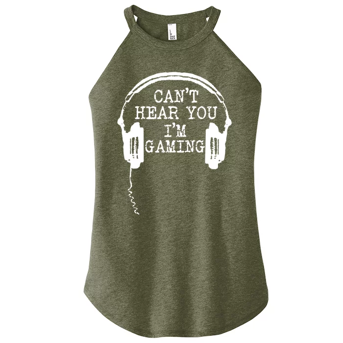 Funny Gamer Headset I Cant Hear You Im Gaming Women’s Perfect Tri Rocker Tank