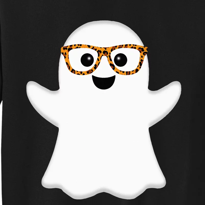 Funny Ghost Halloween Costume Leopard Print Sunglasses Tall Sweatshirt