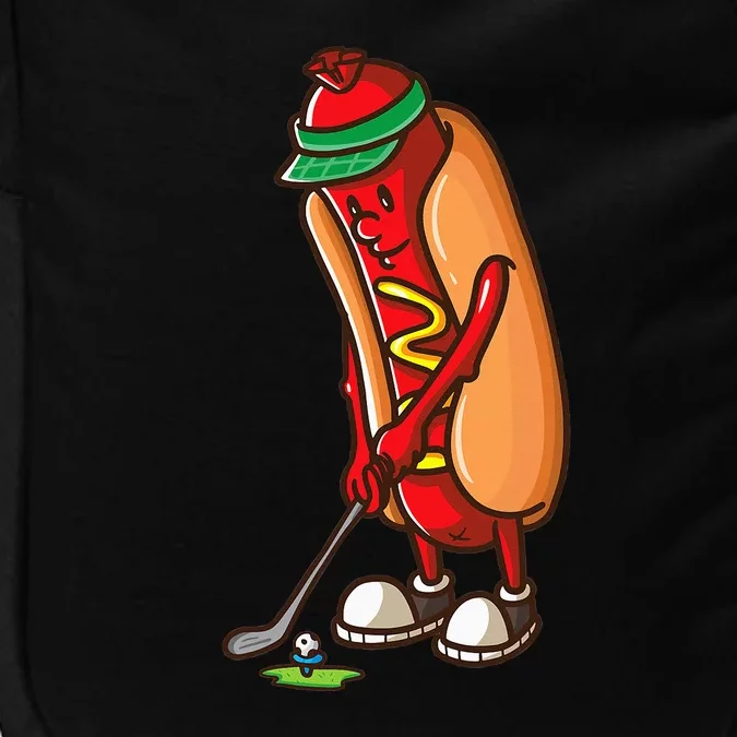 Funny Golfing Hot Dog Golf Gift For Golfer Impact Tech Backpack