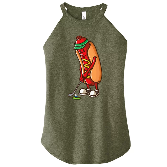 Funny Golfing Hot Dog Golf Gift For Golfer Women’s Perfect Tri Rocker Tank