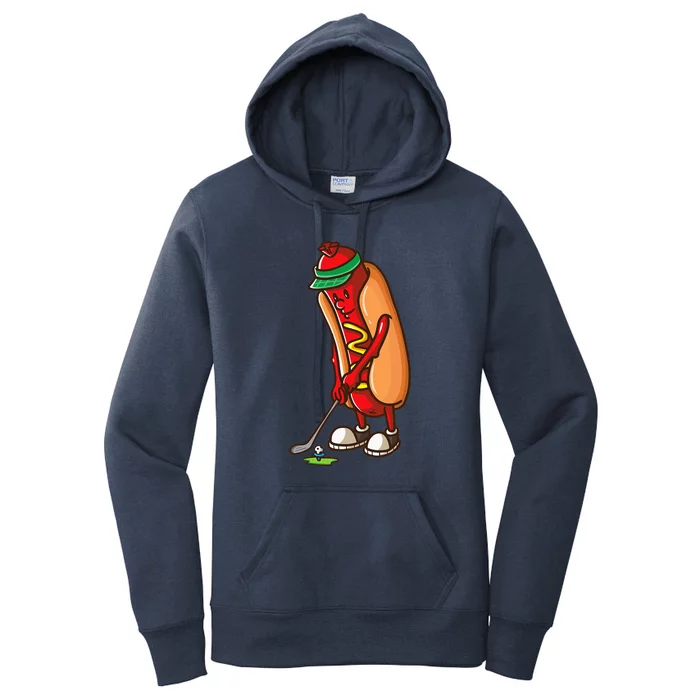 Funny Golfing Hot Dog Golf Gift For Golfer Women's Pullover Hoodie