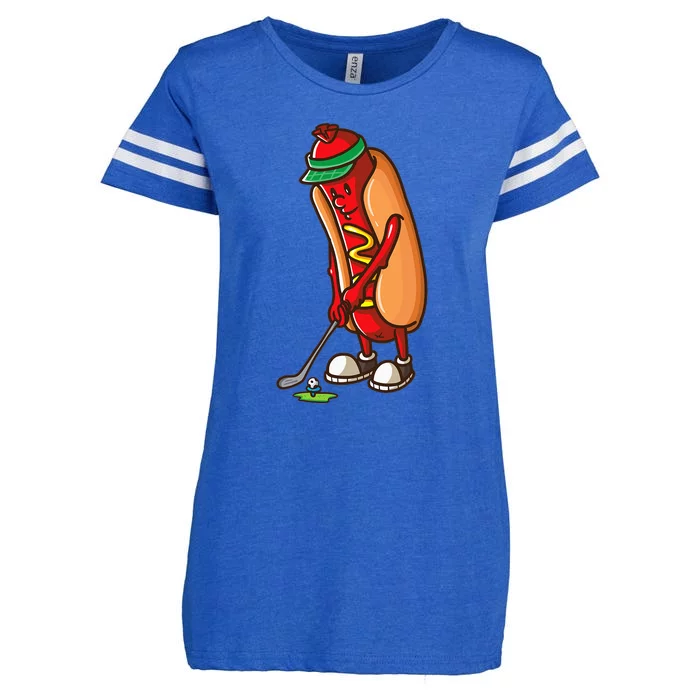 Funny Golfing Hot Dog Golf Gift For Golfer Enza Ladies Jersey Football T-Shirt