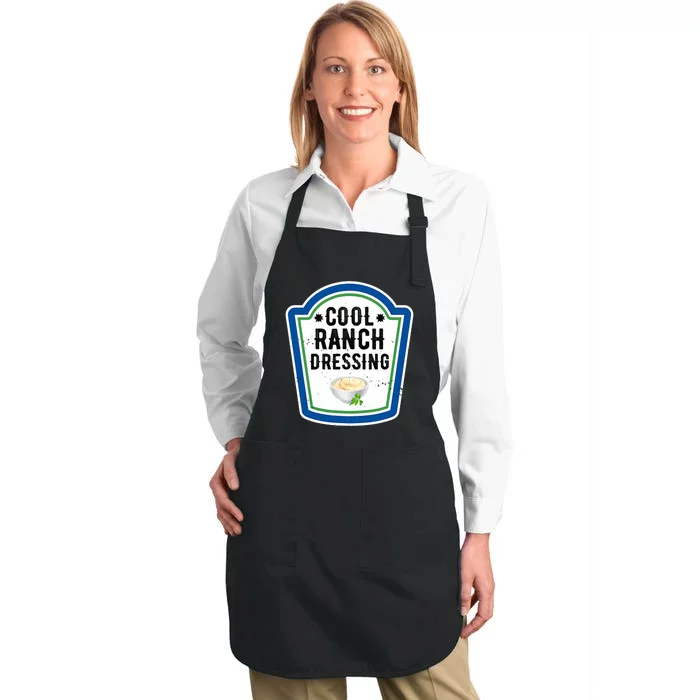 Funny Group Halloween Costume Ranch Dressing Group Condiment Full-Length Apron With Pocket