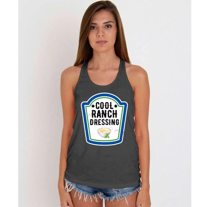 Funny Group Halloween Costume Ranch Dressing Group Condiment Women's Knotted Racerback Tank