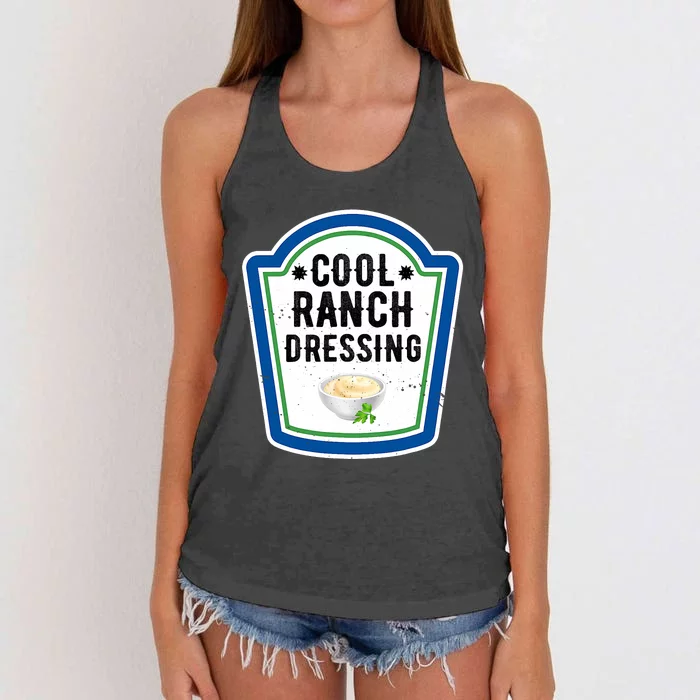 Funny Group Halloween Costume Ranch Dressing Group Condiment Women's Knotted Racerback Tank