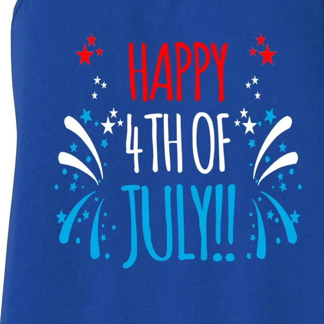 Firework Gift Happy Fourth Of July! Gift Women's Racerback Tank